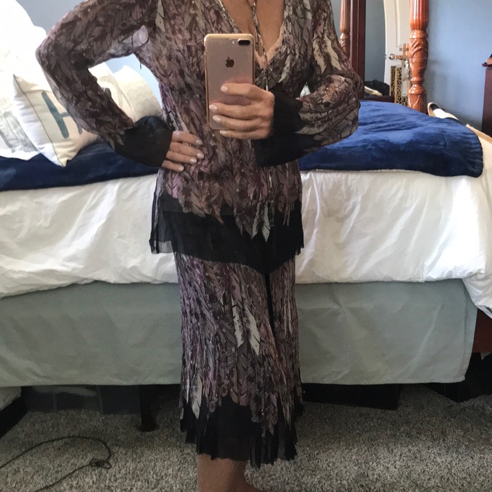 Elie Tahari silk skirt set - size L/12